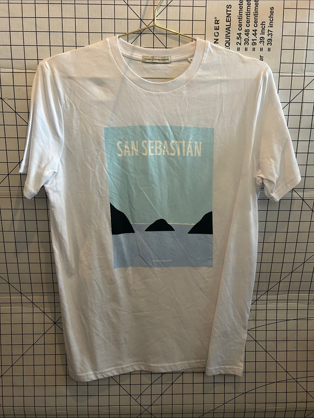 San Sebastián Graphic Tee - White with Light Blue Print